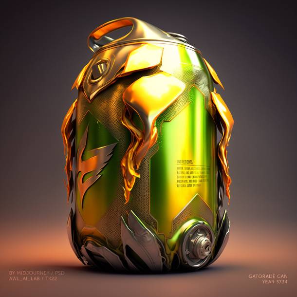 Cans of the future, Gatorade can designs by Till Könneker made with midjourney and photoshop, Gatorade