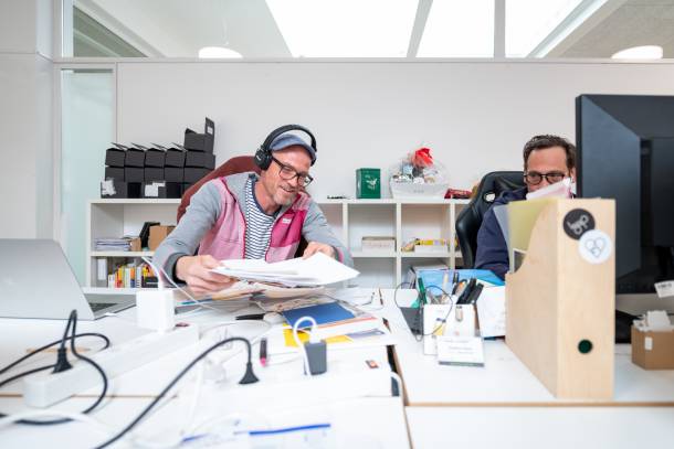Michael and Stephan at their desk