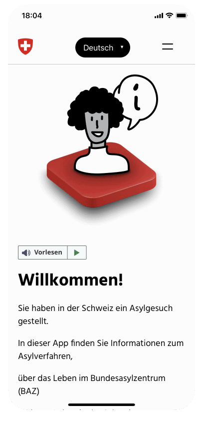 Asyl Info in unterschiedlichen Sprachen