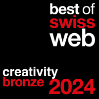 Label Best of Swiss Web Award 2024 in Creativity für hörminute.ch von Apps with love Creativity