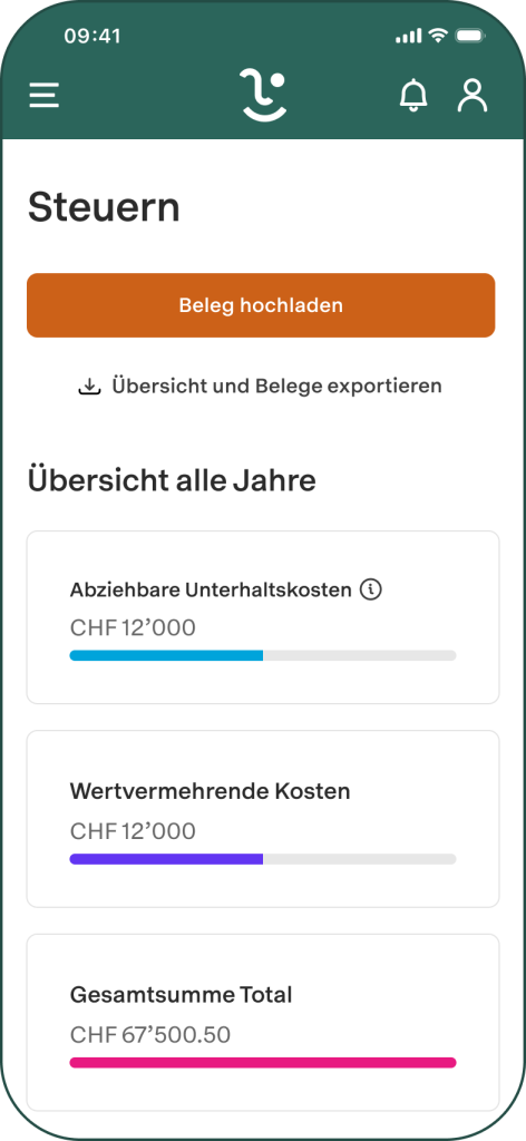 myky - Steuerübersicht