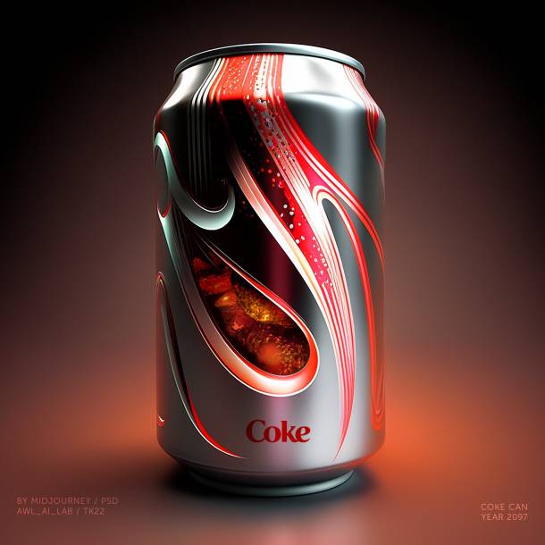 Cans of the future, future Coke can designs by Till Könneker made with midjourney and photoshop