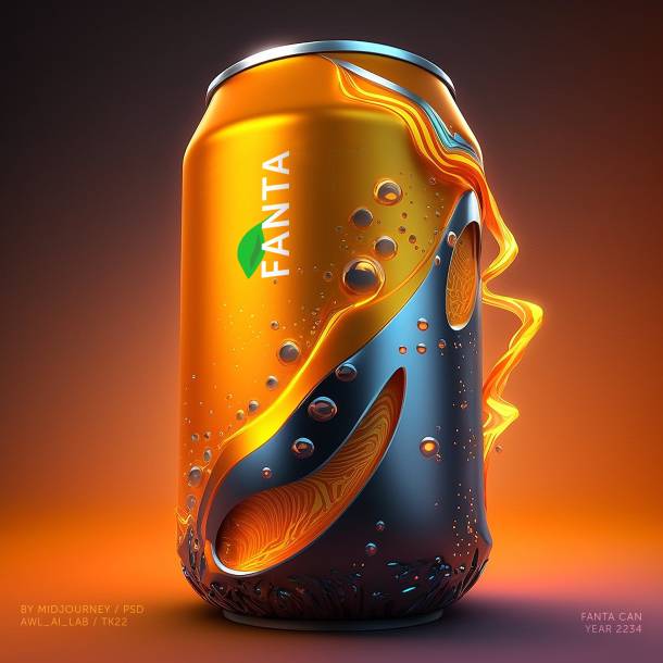 Cans of the future, Fanta can designs by Till Könneker made with midjourney and photoshop, Fanta