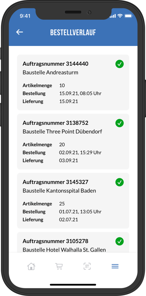 Bestellverlauf