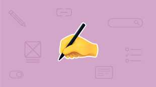 Emoji hand with a pencil