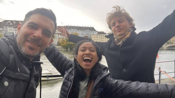 Marko, Ari und Domen besichtigen Basel