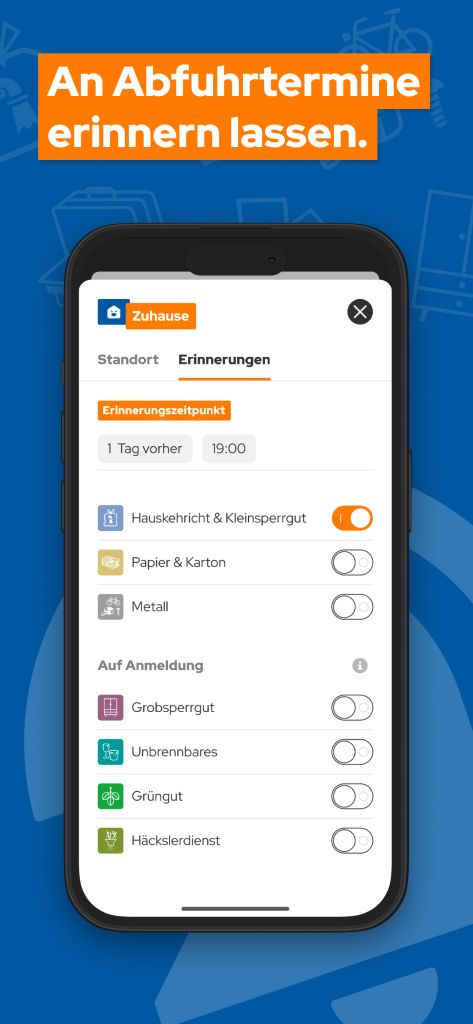 App Store Preview Screen de l'application Dräggwägg - Rappels pour ramassage des déchets