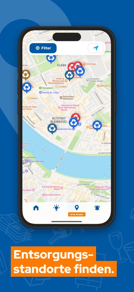 App Store Preview Screen Dräggwägg App - Sites d'élimination des déchets sur la carte
