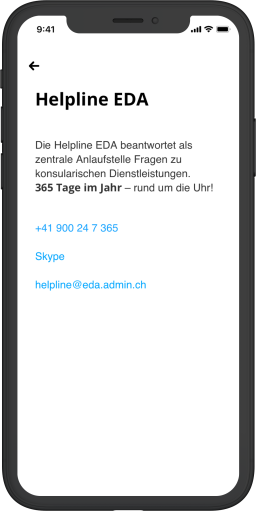 Informationen EDA Helpline