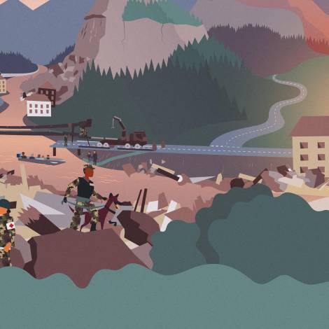 Illustration d'une catastrophe écologique avec intervention de l'armée