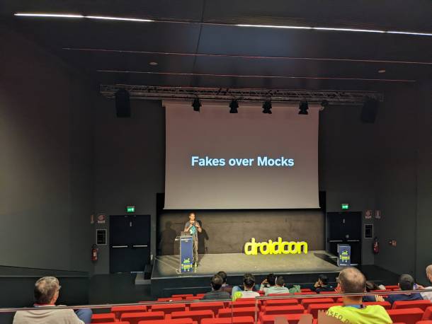 Egor Andreevich on the droidcon stage