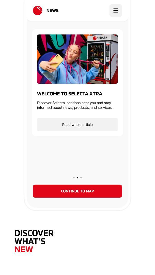 Selecta Xtra App Screenshot mit News-Section