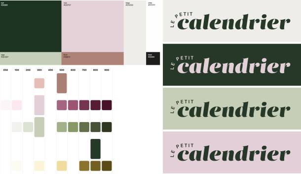Farben und Logo Entwürfe für le petit calendrier