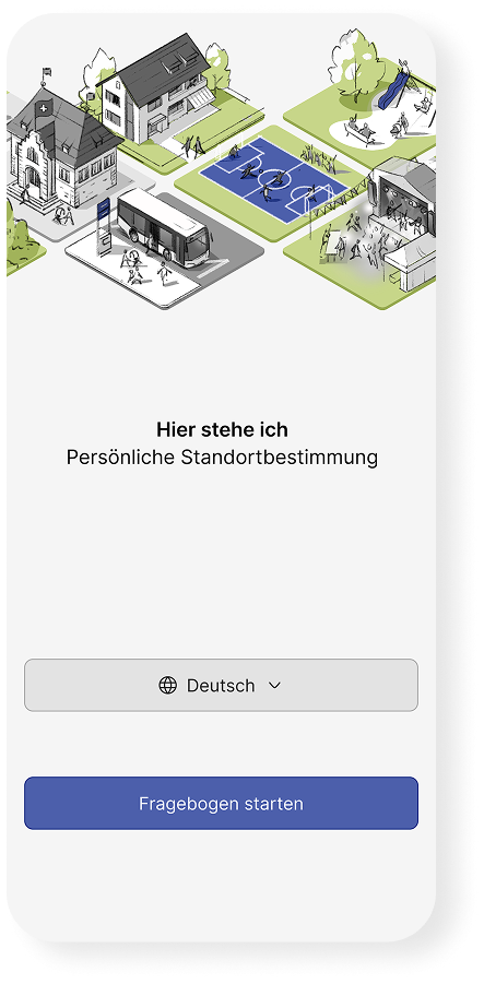 Hier stehe ich: Start Fragebogen für persönliche Standortbestimmung