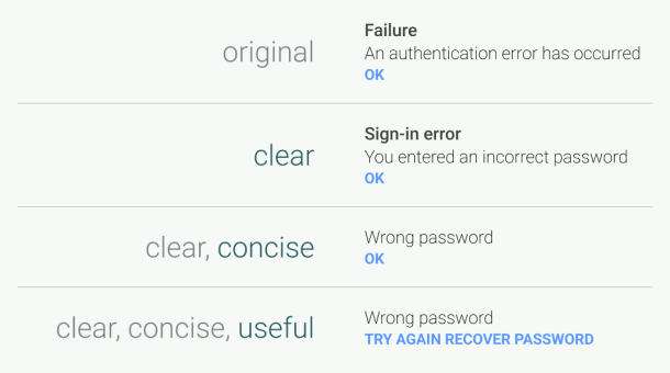 Edited error message, clear, concise, useful