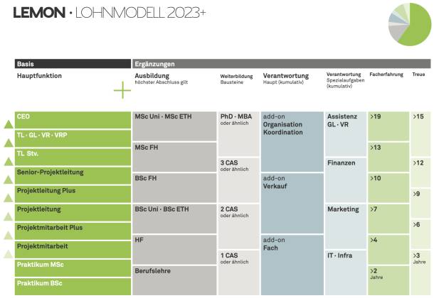 Visualization of the Lemon Consult wage model based on the one of Apps with love