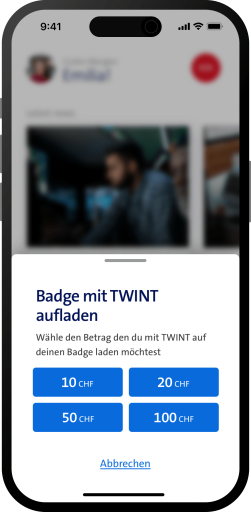 Recharger le badge avec Twint