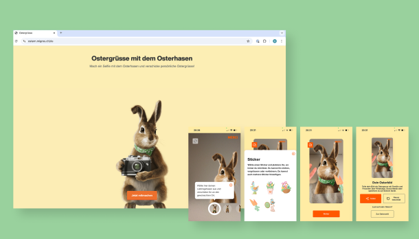 Migros Easter 2025 - Selfie with the Easter bunny