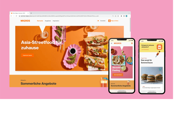 Migros Summer Campaign 2023 on desktop and mobile