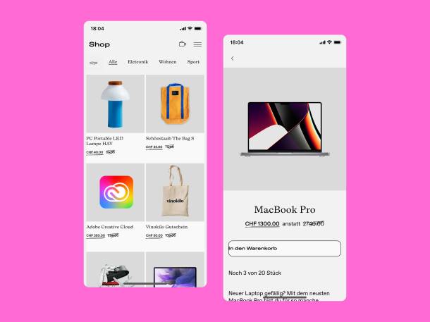 Aperçu de la boutique et MacBook Pro à prix réduit