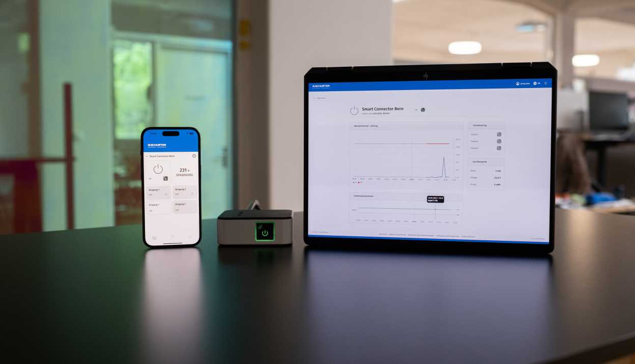 Schurter Smart Connector, App und Web Dashboard