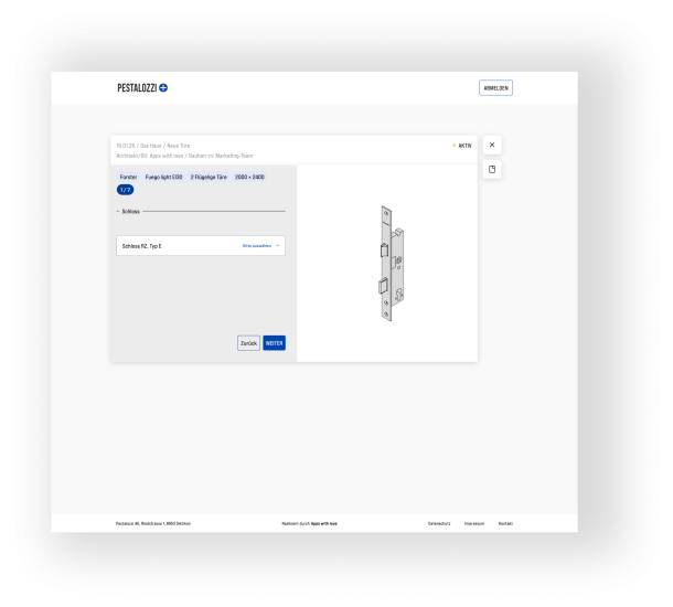 Selecting the door lock