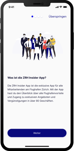 ZRH Insider App - Onboarding Screen