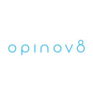 das Logo des Unternehmens Opinov8 auf weissem Hintergrund